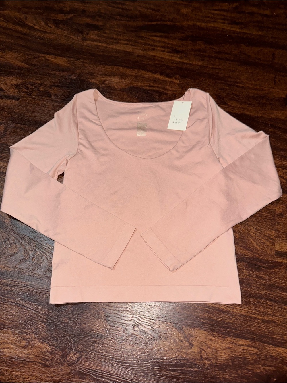 a new day Women's Scoop Neck Long Sleeve Top - Pink